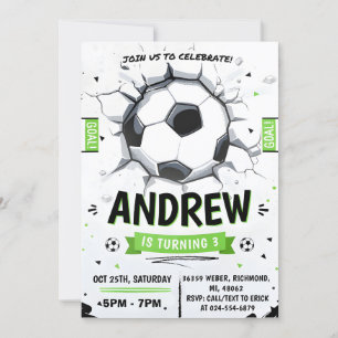 Invitación Fiesta de cumpleaños del fútbol personal