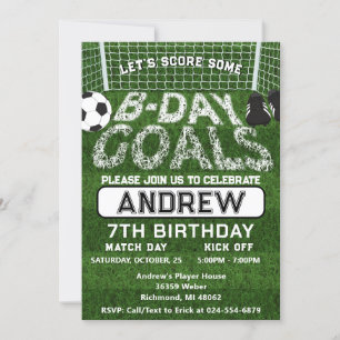 Invitación Fiesta de cumpleaños del fútbol personal