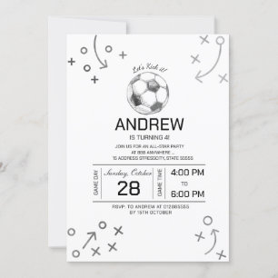 Invitación Fiesta de cumpleaños del fútbol personal
