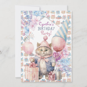 Invitación Fiesta de cumpleaños del gato