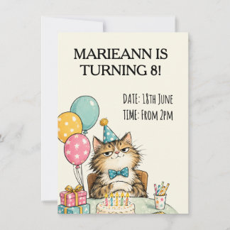 Invitación Fiesta de cumpleaños del gato jefe