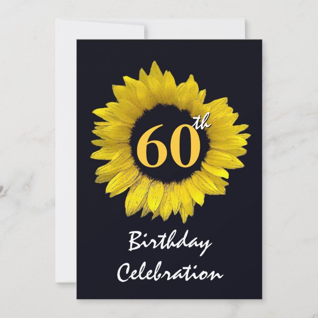 Invitación Fiesta de cumpleaños del girasol amarillo número 6 (Anverso)