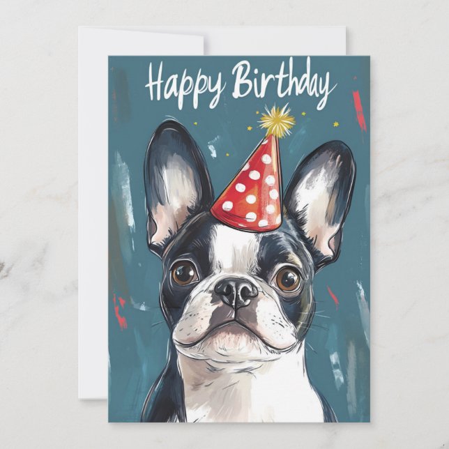 Invitación Fiesta de cumpleaños del Gorra del Fiesta Terrier  (Anverso)