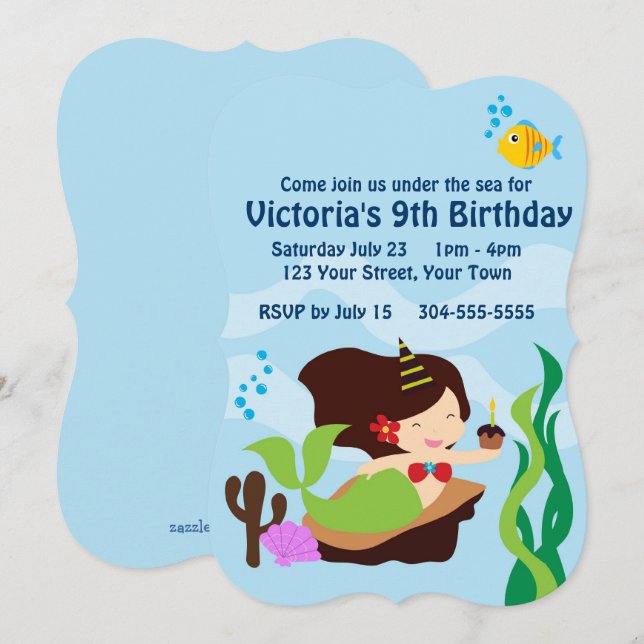 Invitación Fiesta de cumpleaños del grupo de sirvientas de Ch (Anverso / Reverso)