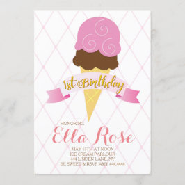 Invitación Fiesta de cumpleaños del helado primera
