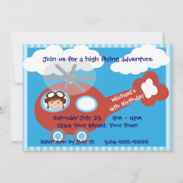 Invitación Fiesta de cumpleaños del helicóptero de los niños