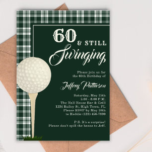 Invitación Fiesta de cumpleaños del hito de golf masculino si