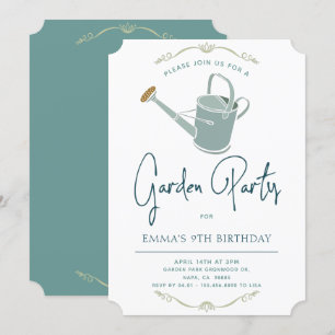 Invitación Fiesta de cumpleaños del jardín simple elegante