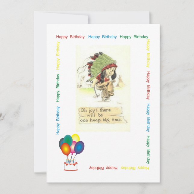 Invitación Fiesta de cumpleaños del jefe indio (Anverso)