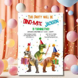 Invitación Fiesta de cumpleaños del juguete Dino Mite Dinosau