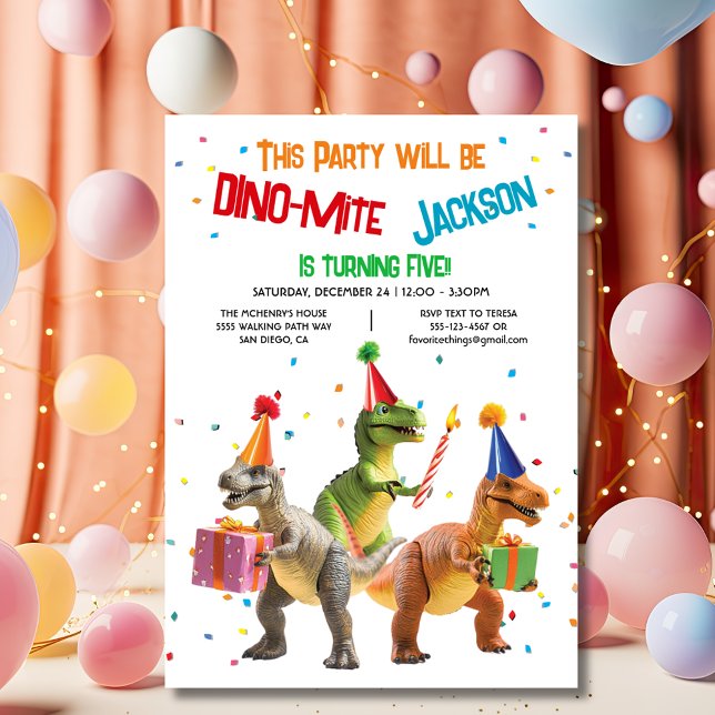 Invitación Fiesta de cumpleaños del juguete Dino Mite Dinosau (Subido por el creador)