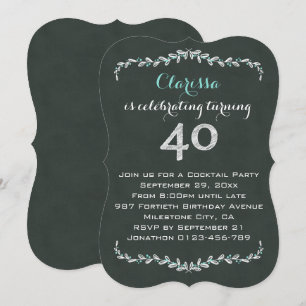 Invitación Fiesta de cumpleaños del laurel de la pizarra del