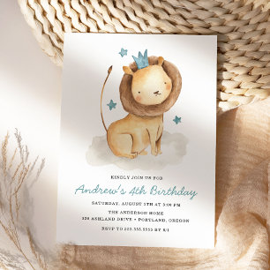 Invitación Fiesta de cumpleaños del León Gentil