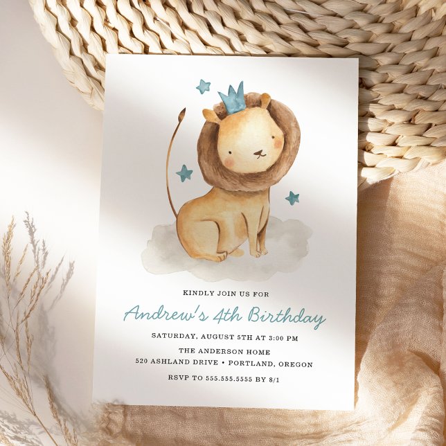 Invitación Fiesta de cumpleaños del León Gentil (Subido por el creador)