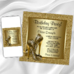 Invitación Fiesta de cumpleaños del leopardo alto en negro y<br><div class="desc">Elegante zapatos altos de tacón negro y dorado invitaciones para la fiesta de cumpleaños de la mujer. Esta elegante invitación de fiesta de cumpleaños en negro y oro se personaliza fácilmente para tu fiesta o evento agregando los detalles del evento, el estilo de fuente, el tamaño y color del tipo...</div>