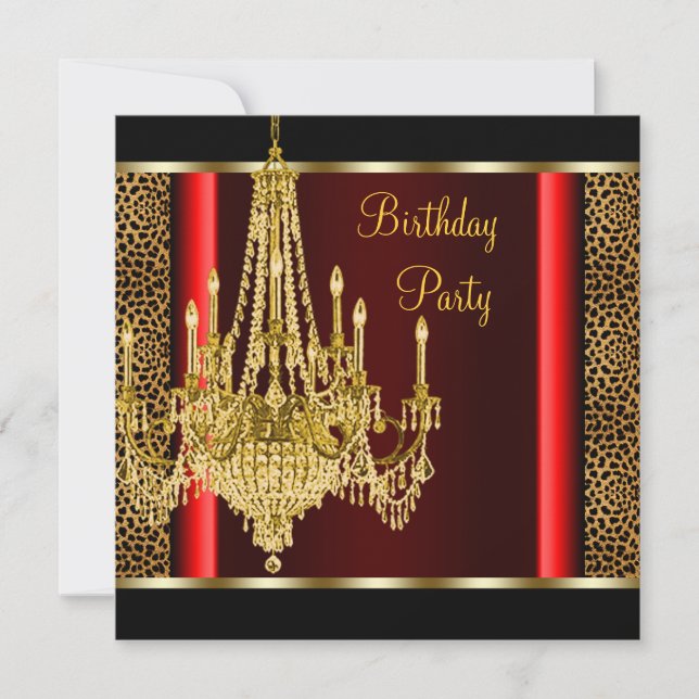 Invitación Fiesta de cumpleaños del leopardo de la araña de o (Anverso)