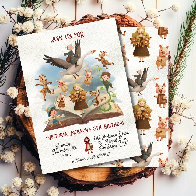 Invitación Fiesta de cumpleaños del libro de cuentos de Mothe (Subido por el creador)