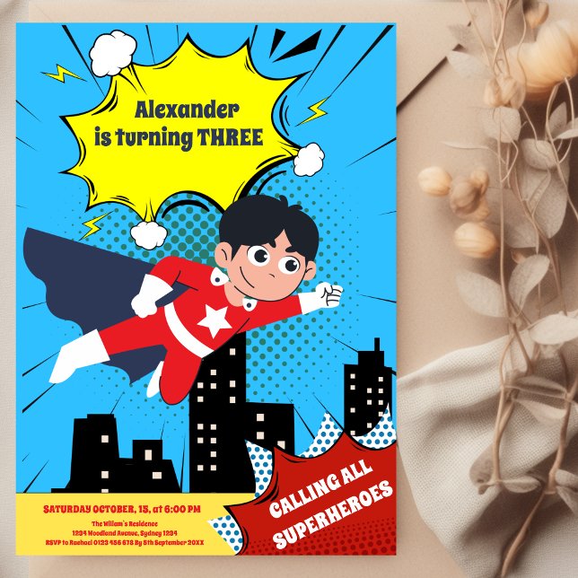 Invitación Fiesta de cumpleaños del libro de historietas de s (Subido por el creador)