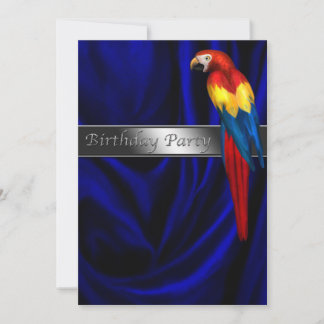 Invitación Fiesta de Cumpleaños del Loro Azul Cualquier Númer