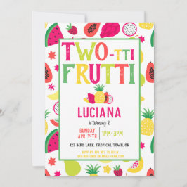 Invitación Fiesta de cumpleaños del loro tropical Tutti Frutt