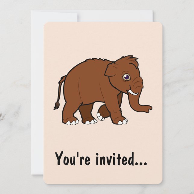 Invitación Fiesta de cumpleaños del mamut lanoso (Anverso)