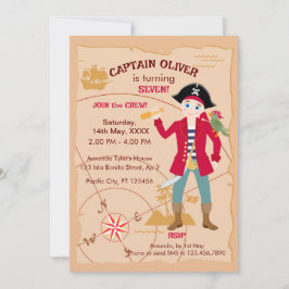 Invitación Fiesta de cumpleaños del mapa del tesoro de Pirate