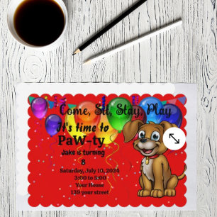 Invitación Fiesta de cumpleaños del mascota