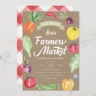 Invitación Fiesta de cumpleaños del mercado de las acuarelas