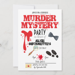 Invitación Fiesta de cumpleaños del misterio del asesinato