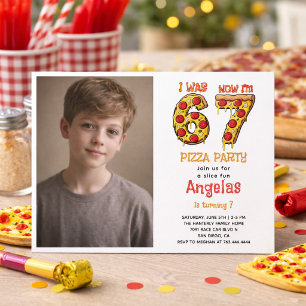 Invitación Fiesta de Cumpleaños del Moderno Niño de Rebanada 