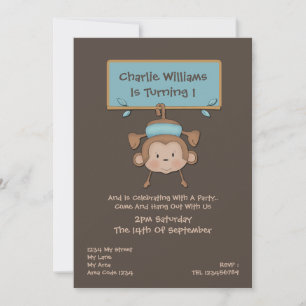 Invitación Fiesta de cumpleaños del mono