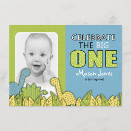 Invitación Fiesta de cumpleaños del muchacho del dinosaurio