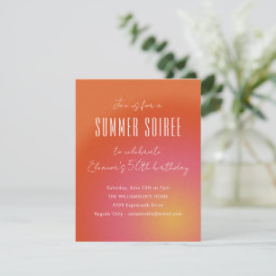 Invitación Fiesta de cumpleaños del Naranja Retro Groovy Summ