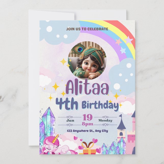 Invitación Fiesta de cumpleaños del niño (Anverso)