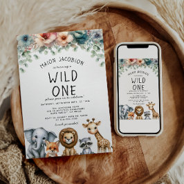 Invitación Fiesta de cumpleaños del niño de animales salvajes