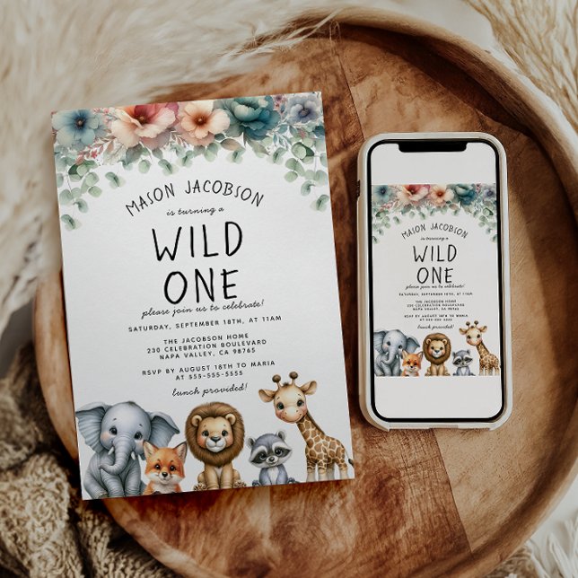 Invitación Fiesta de cumpleaños del niño de animales salvajes (Subido por el creador)