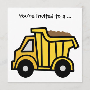 Invitación Fiesta de cumpleaños del niño de la camioneta de l