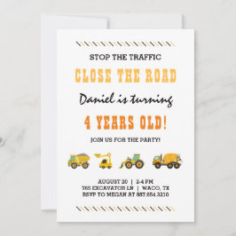 Invitación Fiesta de cumpleaños del niño de los vehículos de 