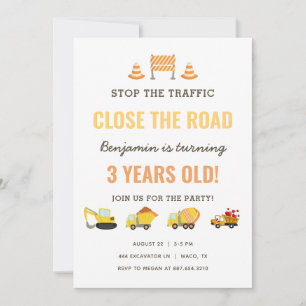 Invitación Fiesta de cumpleaños del niño de los vehículos de 
