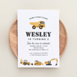 Invitación Fiesta de cumpleaños del niño de los vehículos de