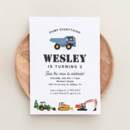 Invitación Fiesta de cumpleaños del niño de los vehículos de 