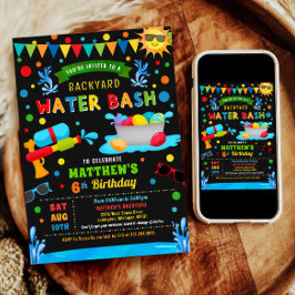 Invitación Fiesta de cumpleaños del niño de verano Water Bash