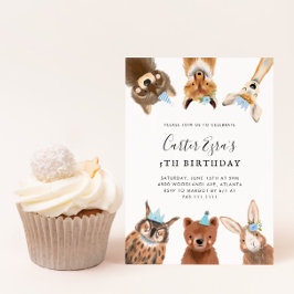 Invitación Fiesta de cumpleaños del niño de Woodland Animals
