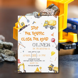 Invitación Fiesta de cumpleaños del niño del camión de la con