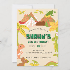 Invitación Fiesta de cumpleaños del niño del tema de DInosaur