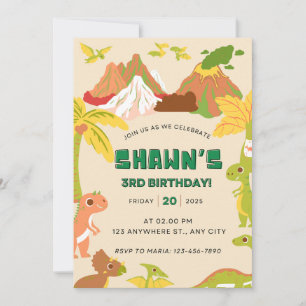 Invitación Fiesta de cumpleaños del niño del tema de DInosaur