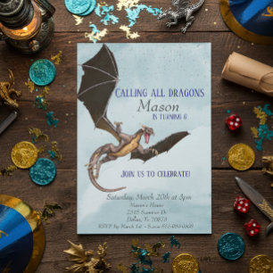 Invitación Fiesta de Cumpleaños del Niño Dragón Serpiente