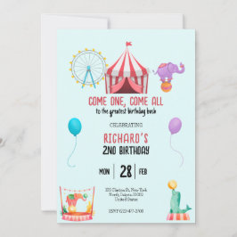 Invitación Fiesta de cumpleaños del niño en el tema del Carna