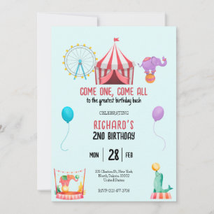 Invitación Fiesta de cumpleaños del niño en el tema del Carna