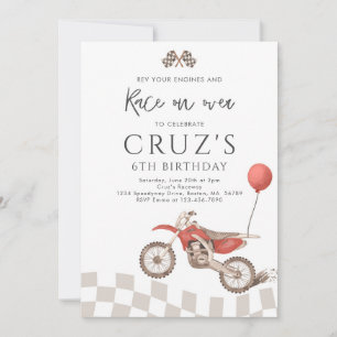 Invitación Fiesta de cumpleaños del niño motocross de la bici